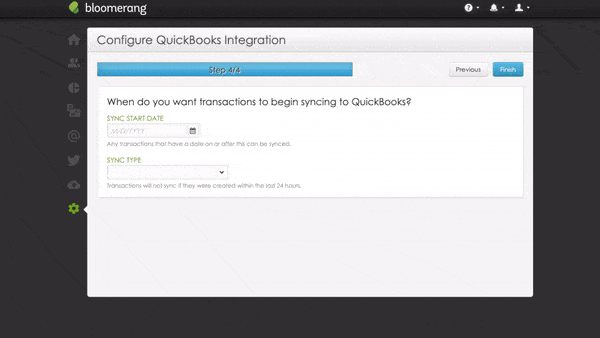 QuickBooks - Bloomerang integration set up graphic