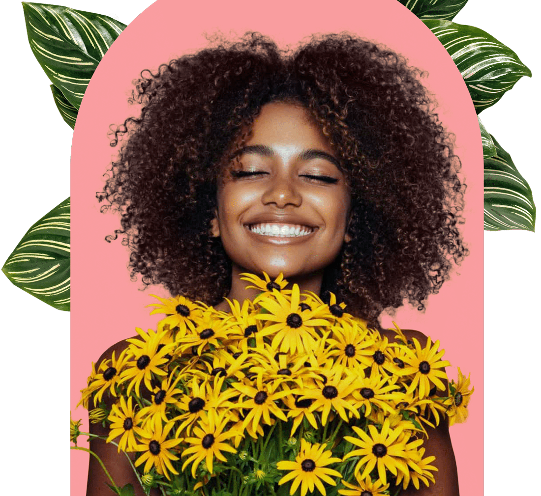 woman with flowers