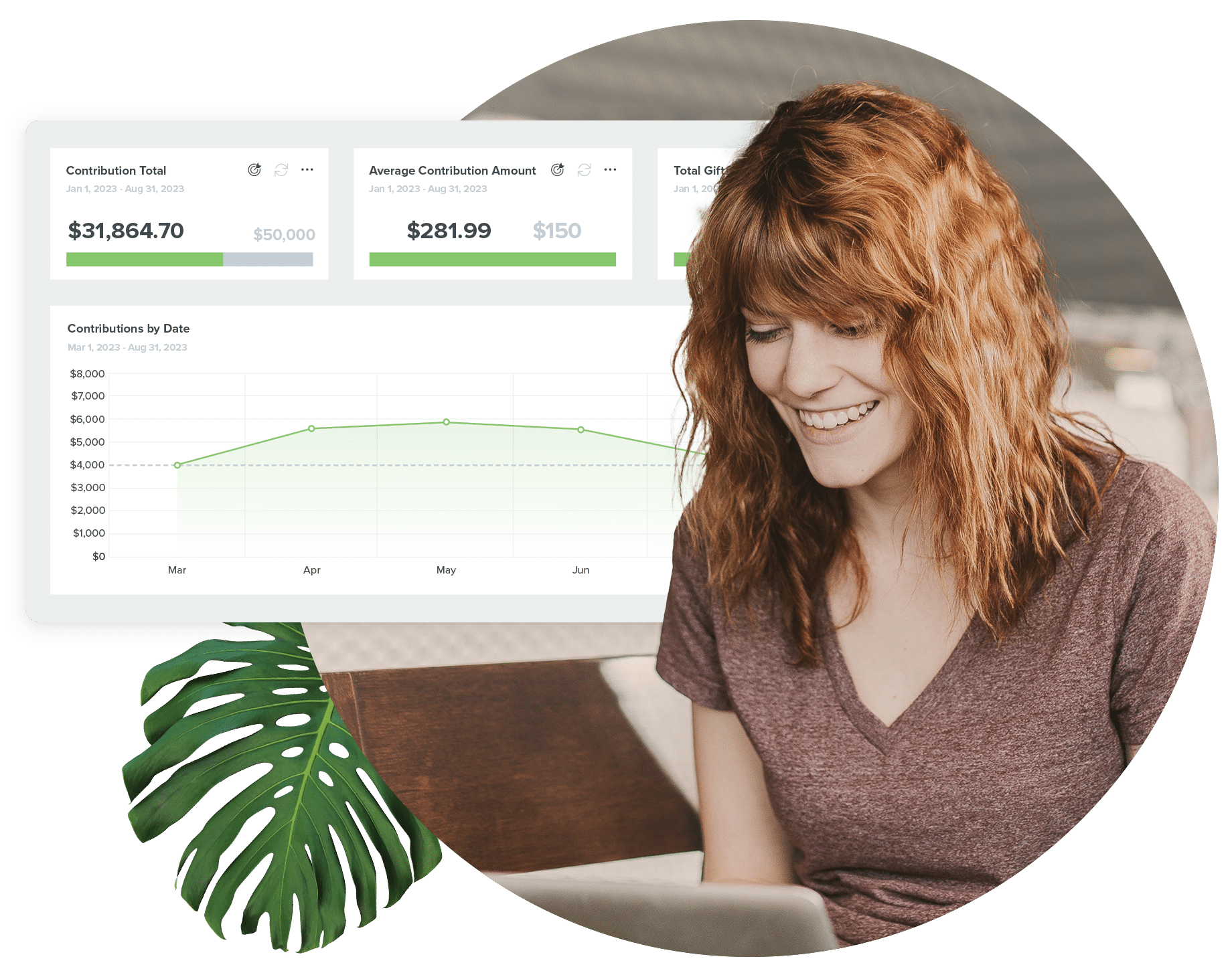 Woman reviewing fundraising results