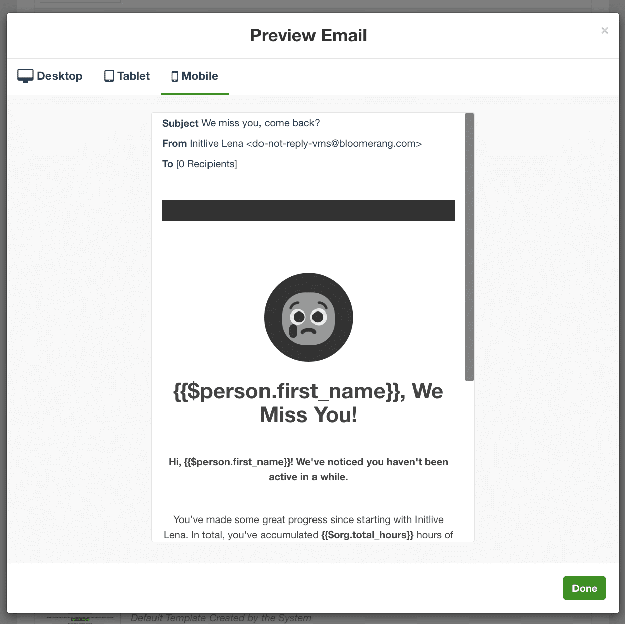 Volunteer automation email