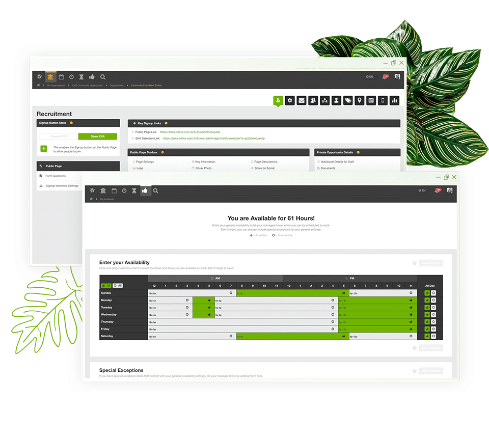 Bloomerang Volunteer User Interface