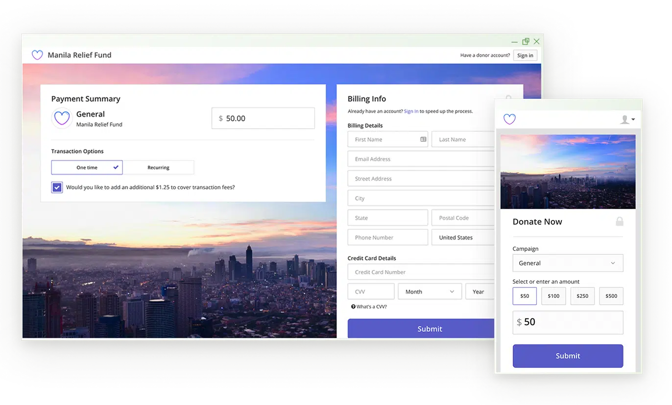 Desktop and Mobile User Interface for Giving Tools