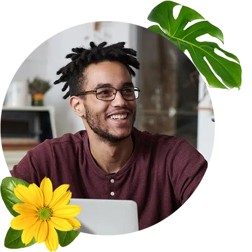 Man smiling at office