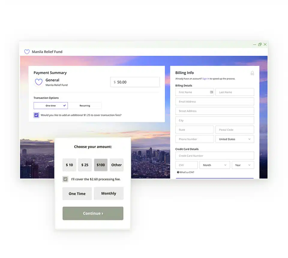 Bloomerang Donation Forms