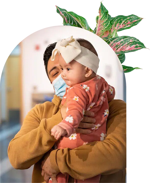 Dad and daughter at IWS Health.