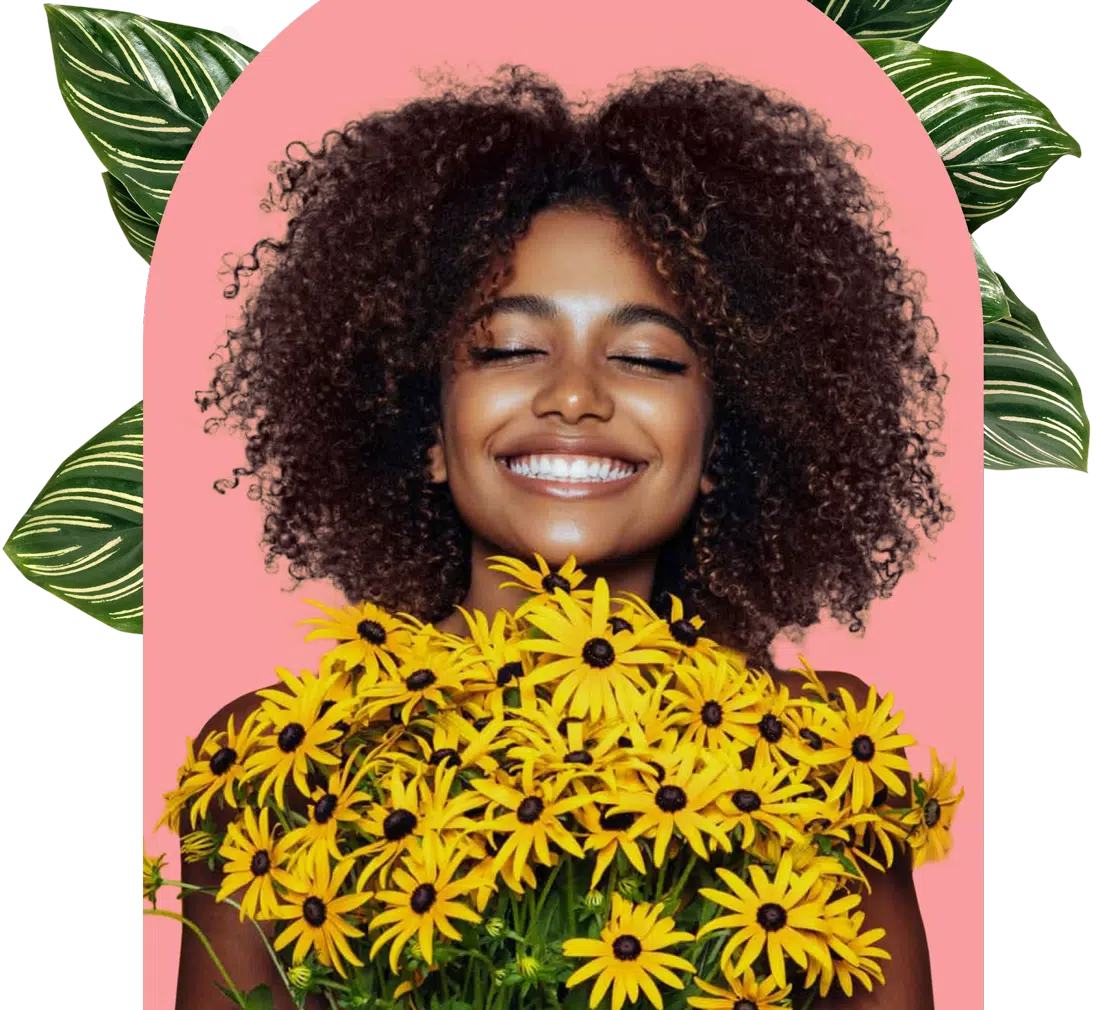 woman with flowers