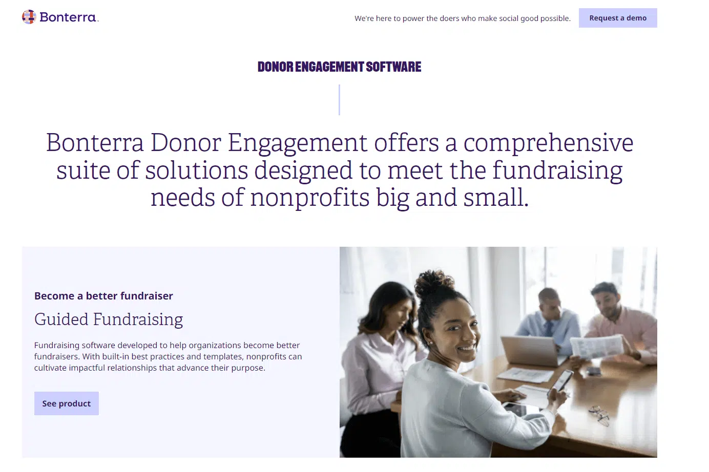 The Bonterra Fundraising + Engagement information page
