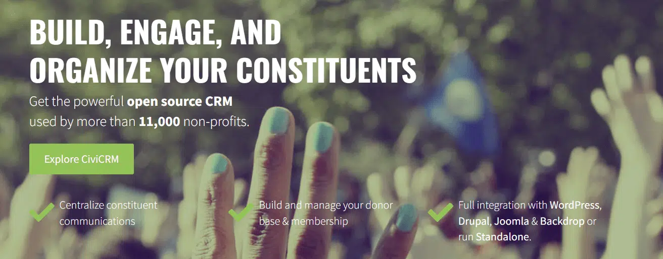 CiviCRM website homepage