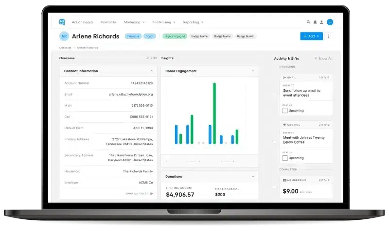 Product image for DonorDock, a nonprofit CRM system