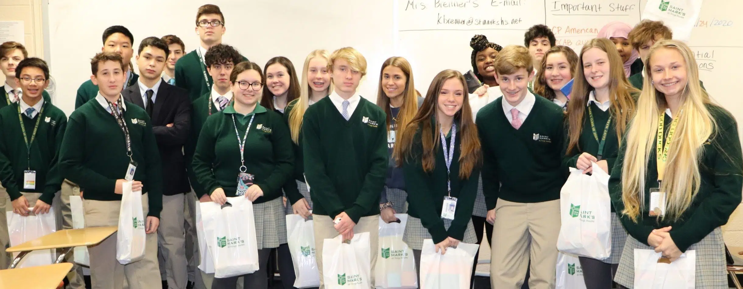 Saint Mark's High School students, a Bloomerang customer
