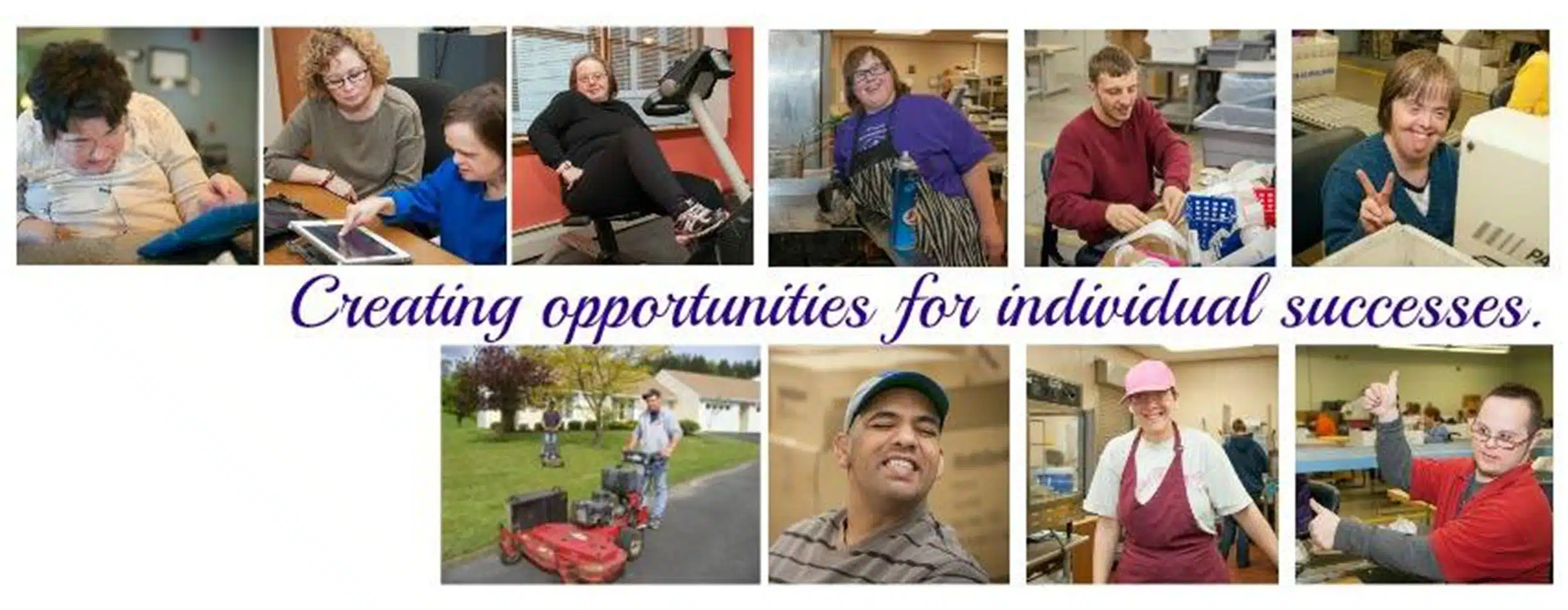 collage of some beneficiaries of The Arc of Chemung, a Bloomerang customer