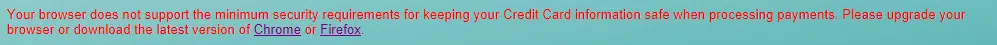TLS warning message