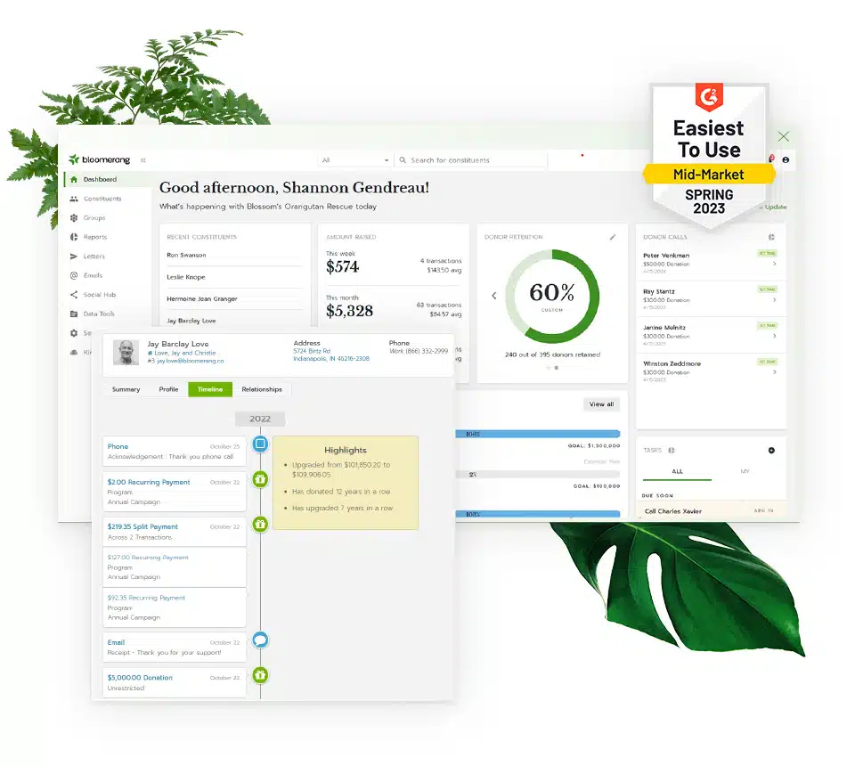 Bloomerang User Interface