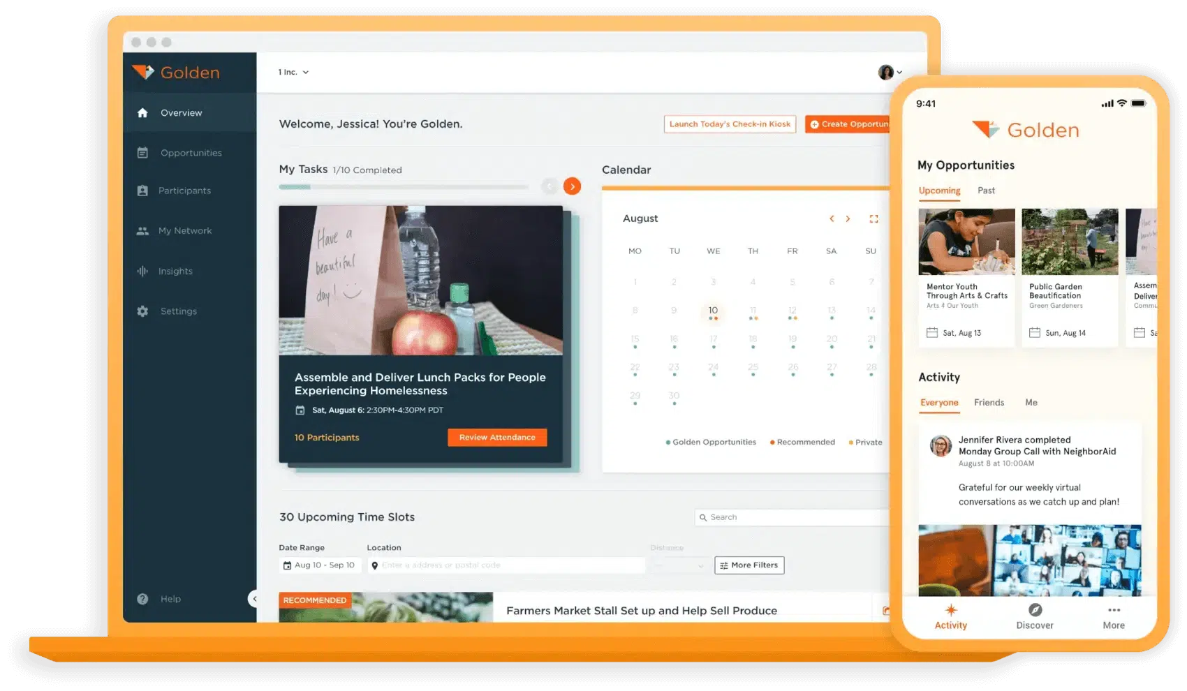 Golden volunteer app product image